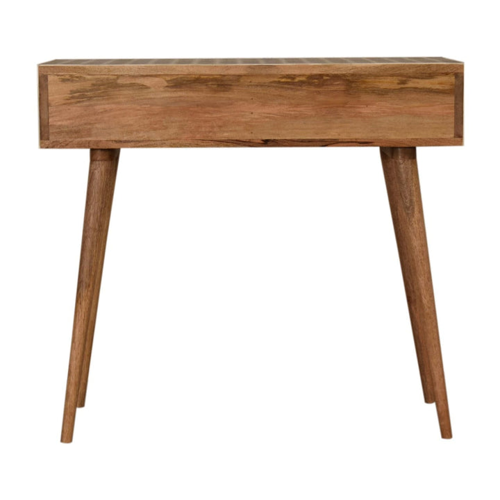 Honeycomb Bone Inlay Console Table - Solid Mango Wood Hallway Console for Entryway - product view 8 showing handcrafted...