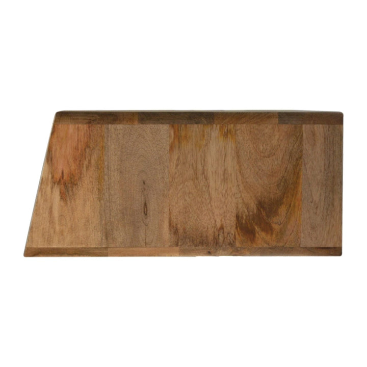 Inclined Floating Nightstand - Solid Mango Wood Bedside Table for Bedroom - product view 5 showing handcrafted solid...