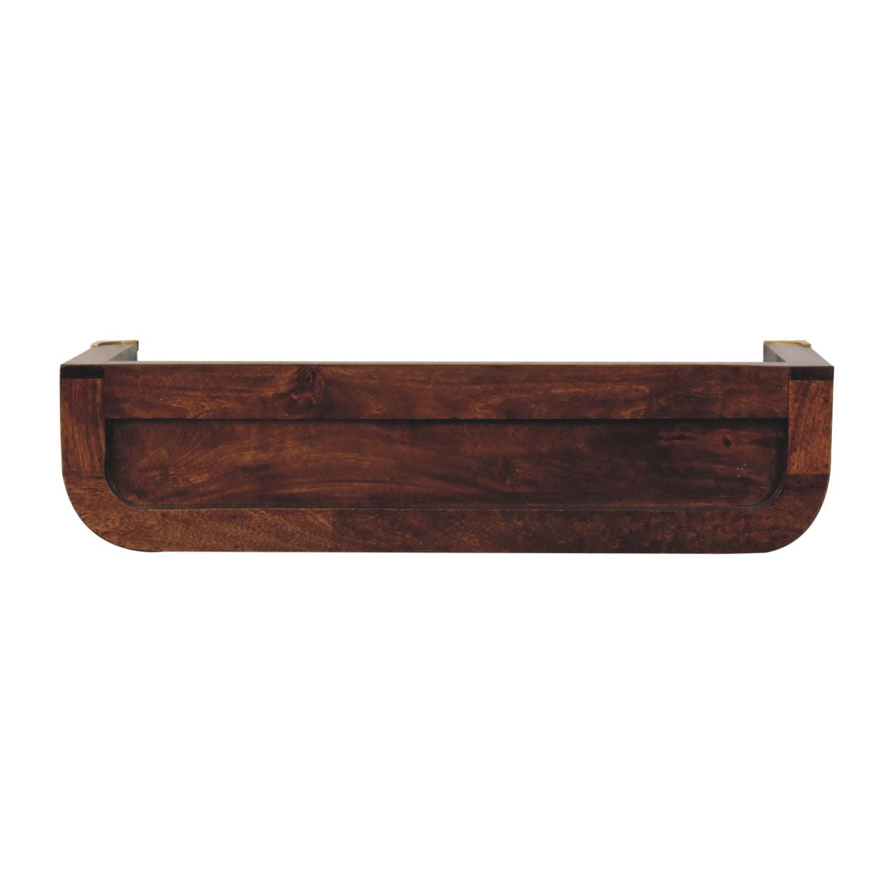 Indira California Walnut Floating Console Table - Solid Mango Wood Hallway Console for Entryway - product view 8 showing...