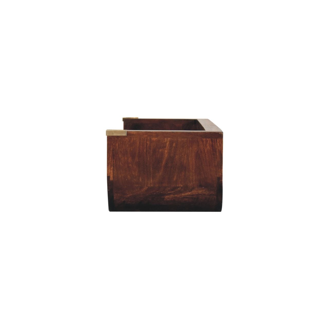 Indira California Walnut Floating Console Table - Solid Mango Wood Hallway Console for Entryway - product view 7 showing...