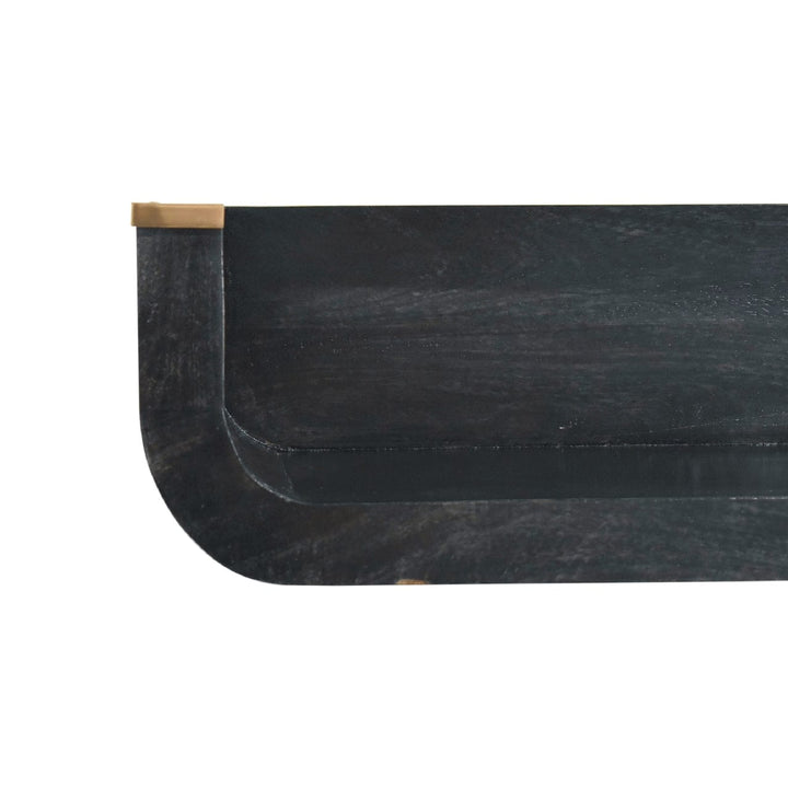 Indira Floating Console Table - Solid Mango Wood Hallway Console for Entryway - product view 7 showing handcrafted solid...