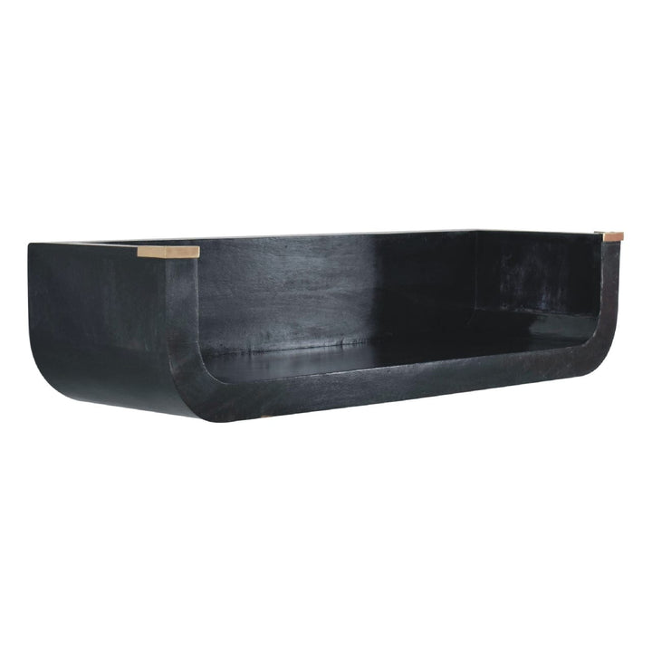 Indira Floating Console Table - Solid Mango Wood Hallway Console for Entryway - product view 3 showing handcrafted solid...