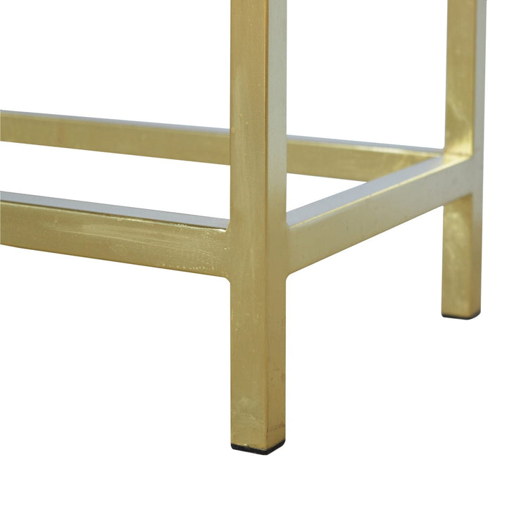 Industrial 2 Drawer Console Table - Solid Mango Wood Hallway Console for Entryway - product view 6 showing handcrafted...