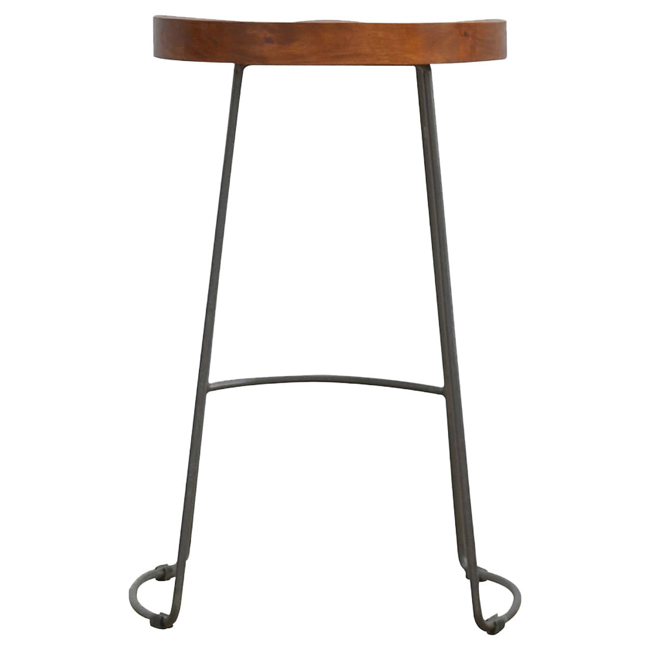Industrial Chunky Bar Stool - Solid Mango Wood Counter Stool for Kitchen - product view 9 showing handcrafted solid mango...