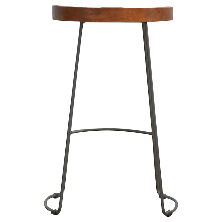 Industrial Chunky Bar Stool - Solid Mango Wood Counter Stool for Kitchen - product view 9 showing handcrafted solid mango...