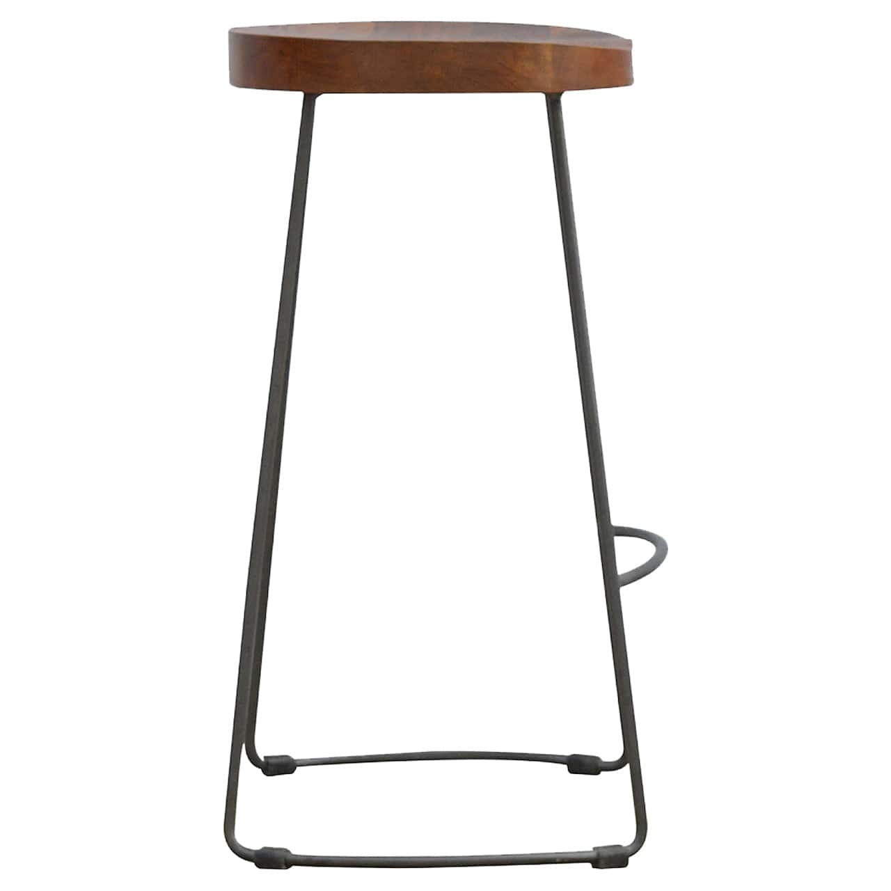 Industrial Chunky Bar Stool - Solid Mango Wood Counter Stool for Kitchen - product view 8 showing handcrafted solid mango...