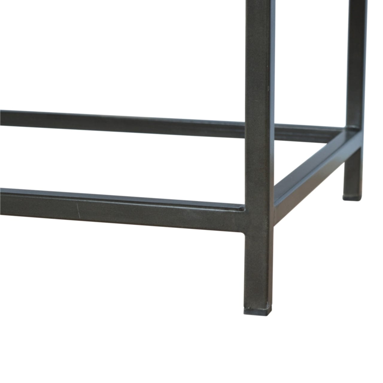 Iron Base Rectangular Coffee Table - Solid Mango Wood Center Table for Living Room - product view 6 showing handcrafted...
