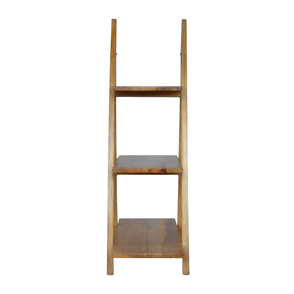 Ladder Style Open Display Unit - Solid Mango Wood Bookcase for Living Room - product view 8 showing handcrafted solid...