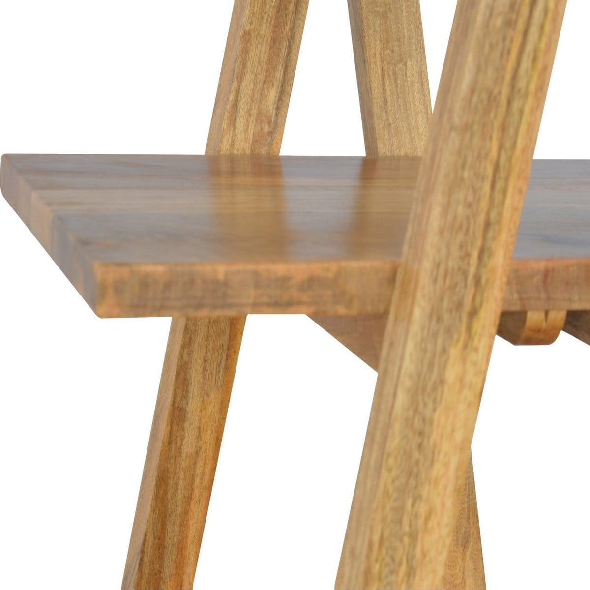 Ladder Style Open Display Unit - Solid Mango Wood Bookcase for Living Room - product view 6 showing handcrafted solid...