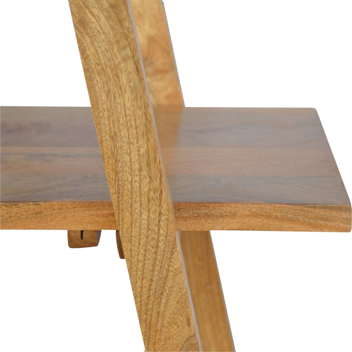Ladder Style Open Display Unit - Solid Mango Wood Bookcase for Living Room - product view 3 showing handcrafted solid...