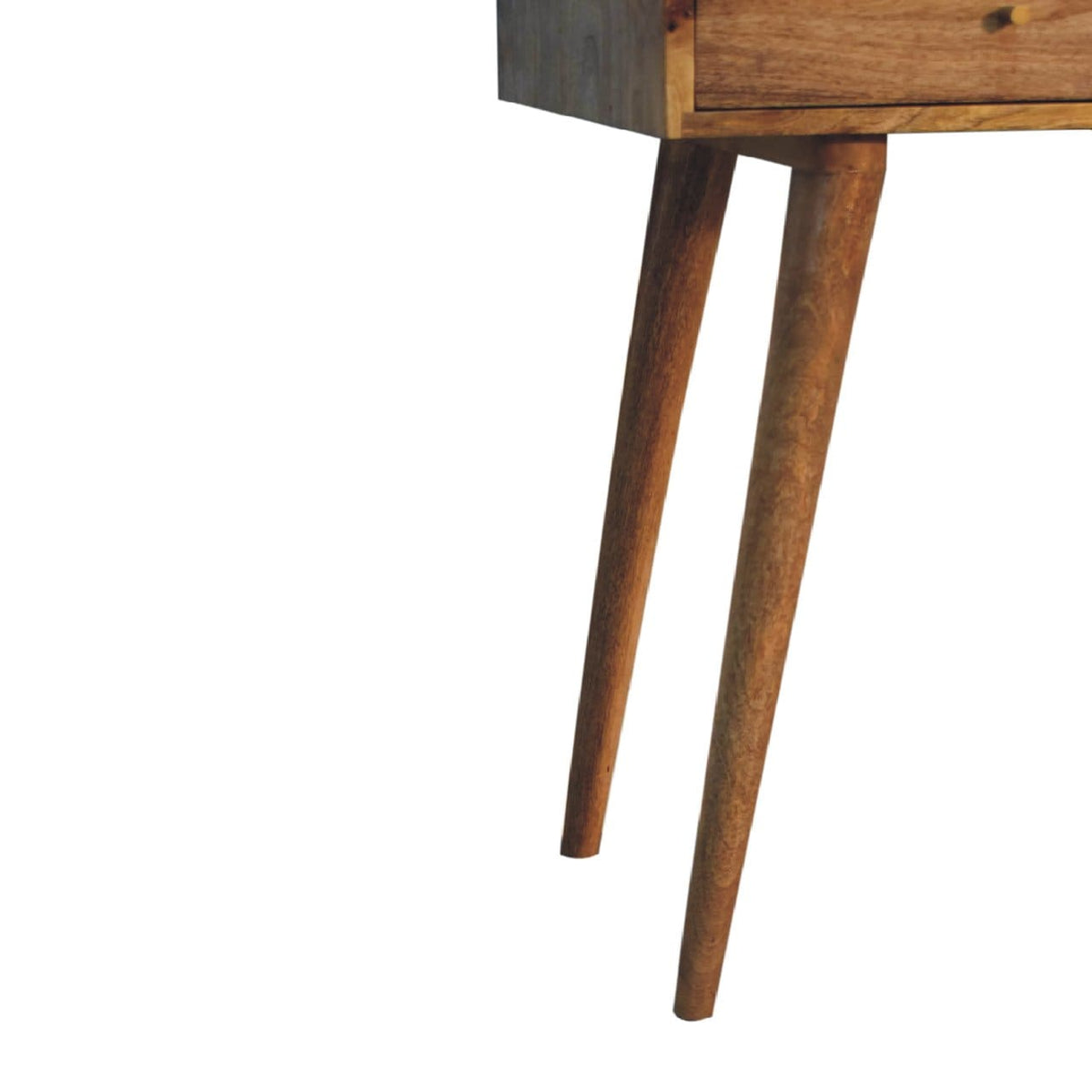Larissa Aztec Console Table - Solid Mango Wood Hallway Console for Entryway - product view 6 showing handcrafted solid...