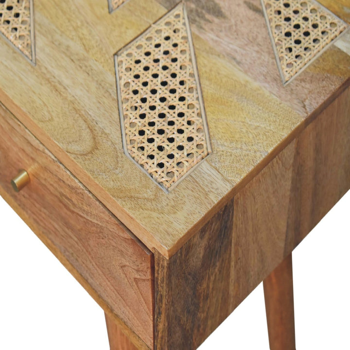 Larissa Aztec Console Table - Solid Mango Wood Hallway Console for Entryway - product view 4 showing handcrafted solid...
