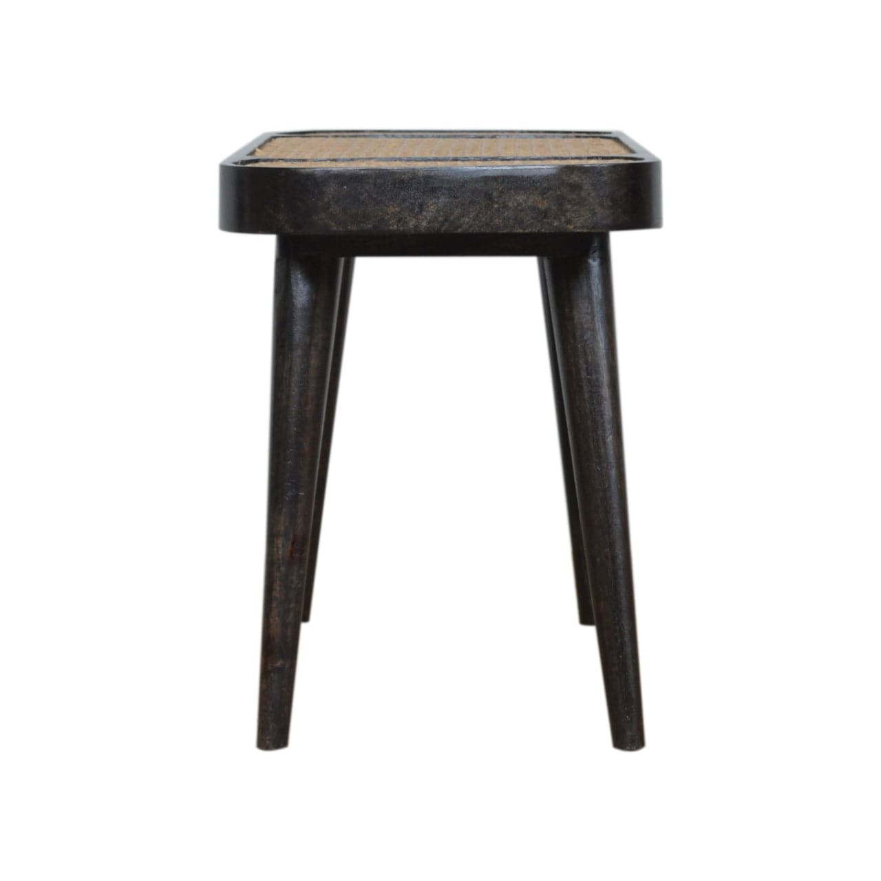 Larissa Carbon Black Bench - Solid Mango Wood Seating Furniture for Entryway - product view 8 showing handcrafted solid...
