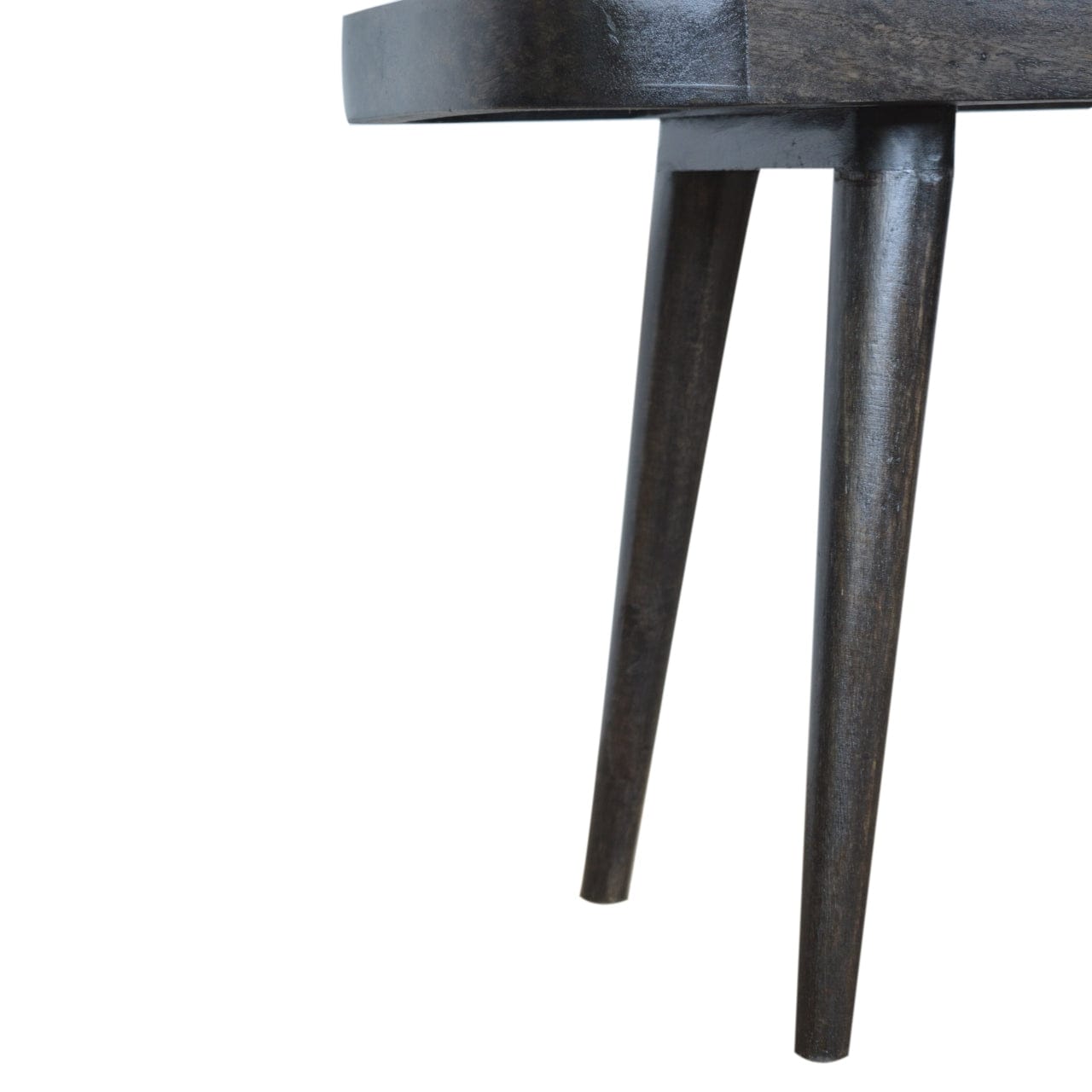 Larissa Carbon Black Bench - Solid Mango Wood Seating Furniture for Entryway - product view 7 showing handcrafted solid...