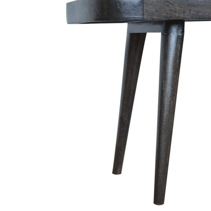 Larissa Carbon Black Bench - Solid Mango Wood Seating Furniture for Entryway - product view 7 showing handcrafted solid...