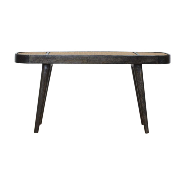 Larissa Carbon Black Bench - Solid Mango Wood Seating Furniture for Entryway - main view showing handcrafted solid mango...