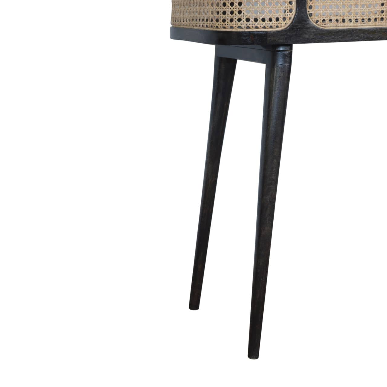 Larissa Carbon Black Tray Table - Solid Mango Wood Butler Tray for Living Room - product view 8 showing handcrafted solid...