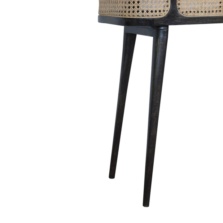 Larissa Carbon Black Tray Table - Solid Mango Wood Butler Tray for Living Room - product view 8 showing handcrafted solid...