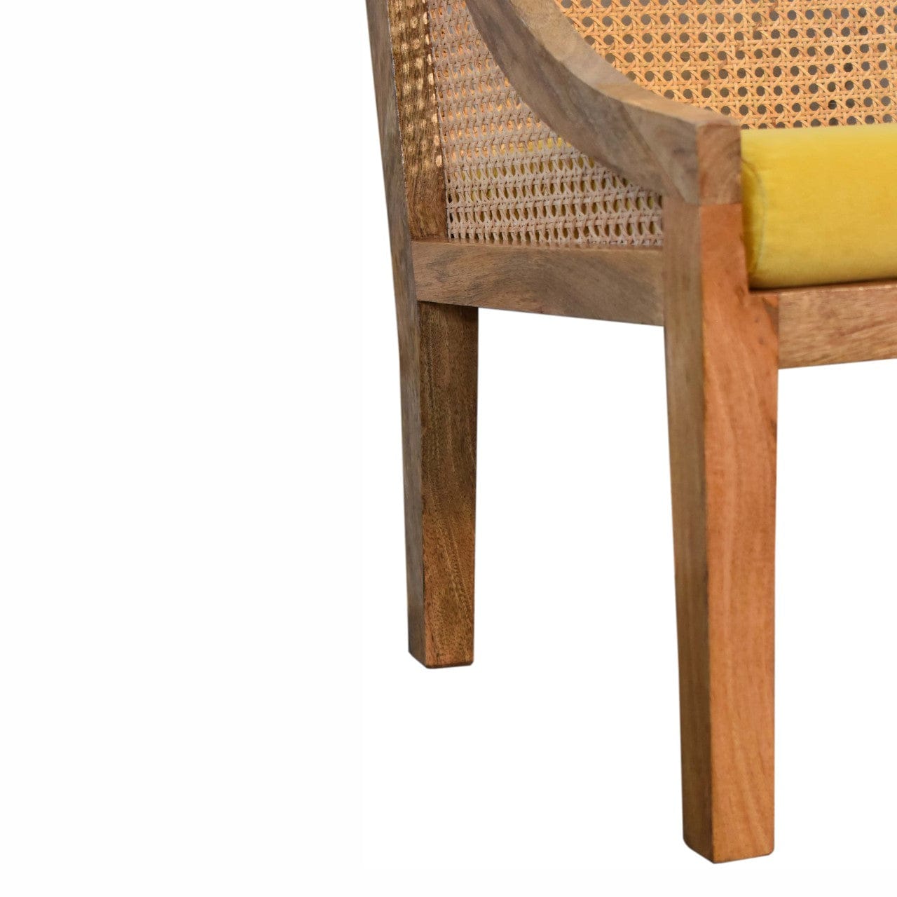 Larissa Cotton Chair with Crafted from Solid Mango Wood - product view 7 showing handcrafted solid mango wood chair