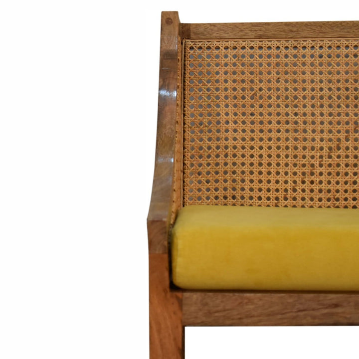 Larissa Cotton Chair with Crafted from Solid Mango Wood - product view 6 showing handcrafted solid mango wood chair