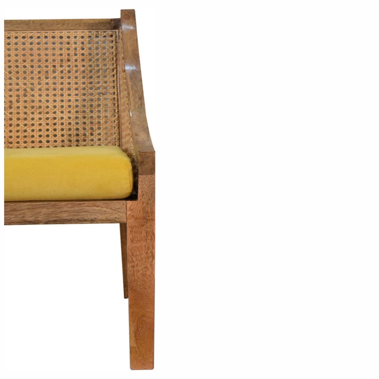 Larissa Cotton Chair with Crafted from Solid Mango Wood - product view 5 showing handcrafted solid mango wood chair