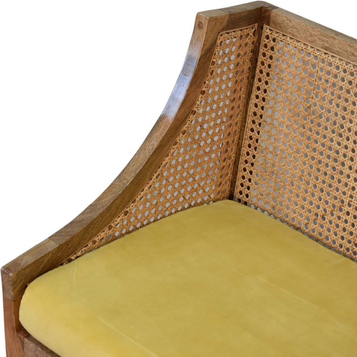 Larissa Cotton Chair with Crafted from Solid Mango Wood - product view 4 showing handcrafted solid mango wood chair