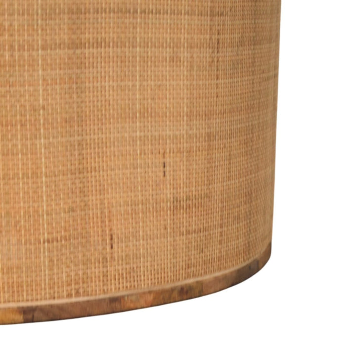 Larissa Round Coffee Table - Solid Mango Wood Center Table for Living Room - product view 6 showing handcrafted solid...