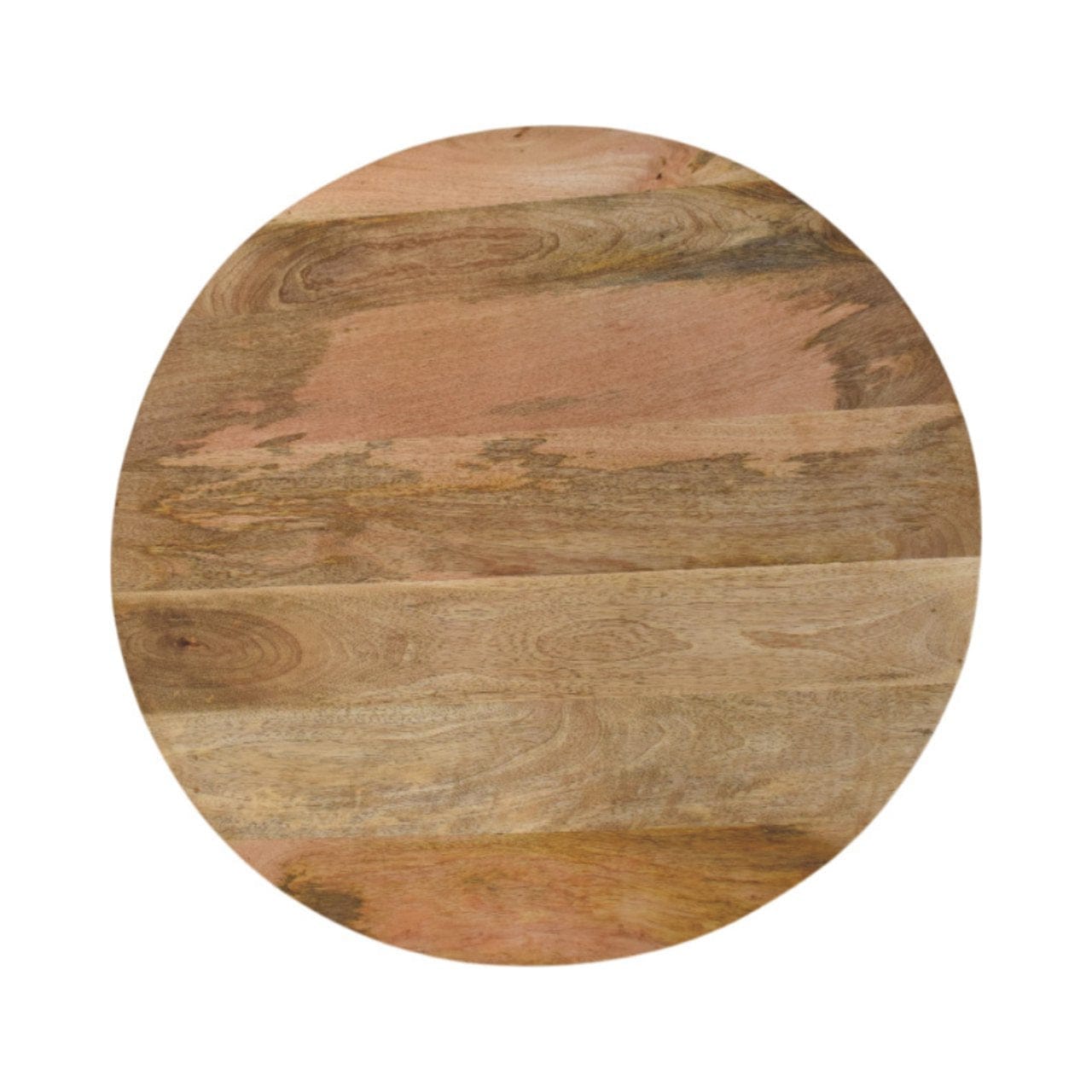 Larissa Round Coffee Table - Solid Mango Wood Center Table for Living Room - product view 5 showing handcrafted solid...