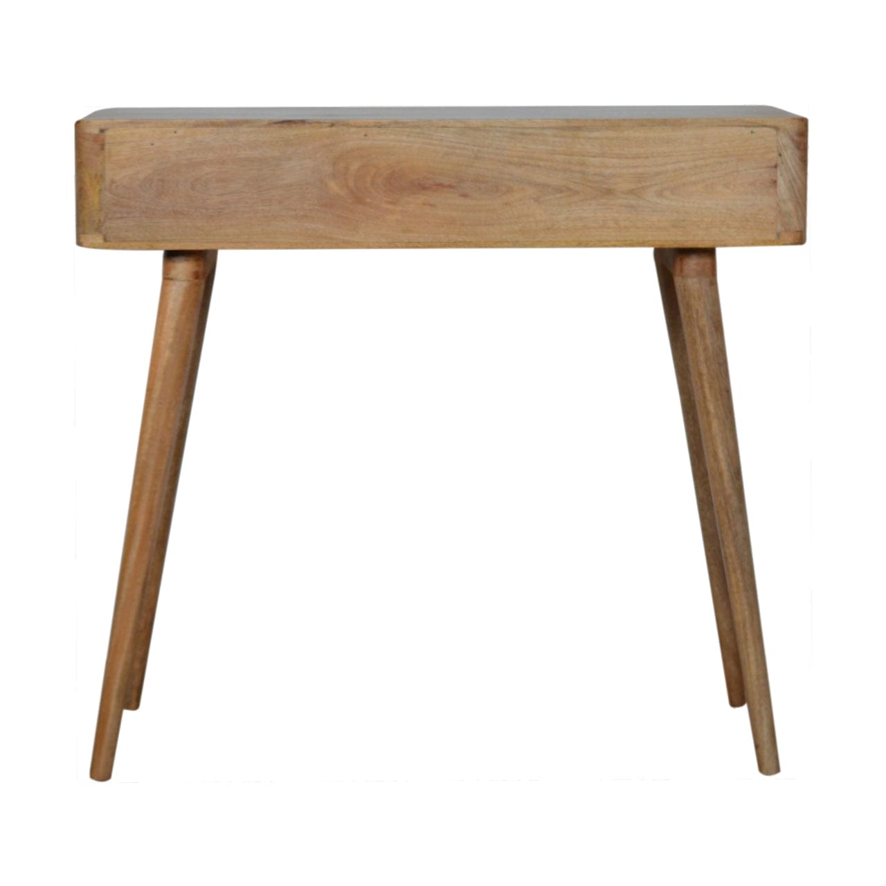 Leaf Embossed Writing Desk - Solid Mango Wood Writing Table for Home Office - product view 8 showing handcrafted solid...