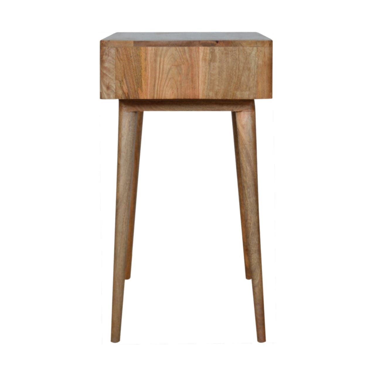 Leaf Embossed Writing Desk - Solid Mango Wood Writing Table for Home Office - product view 7 showing handcrafted solid...
