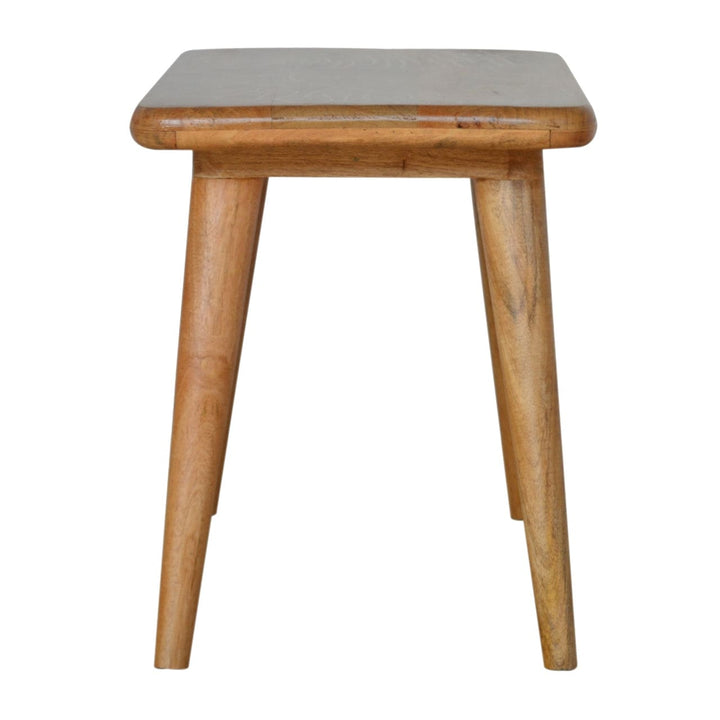 Leaf Resin Print Bench - Solid Mango Wood Seating Furniture for Entryway - product view 8 showing handcrafted solid mango...