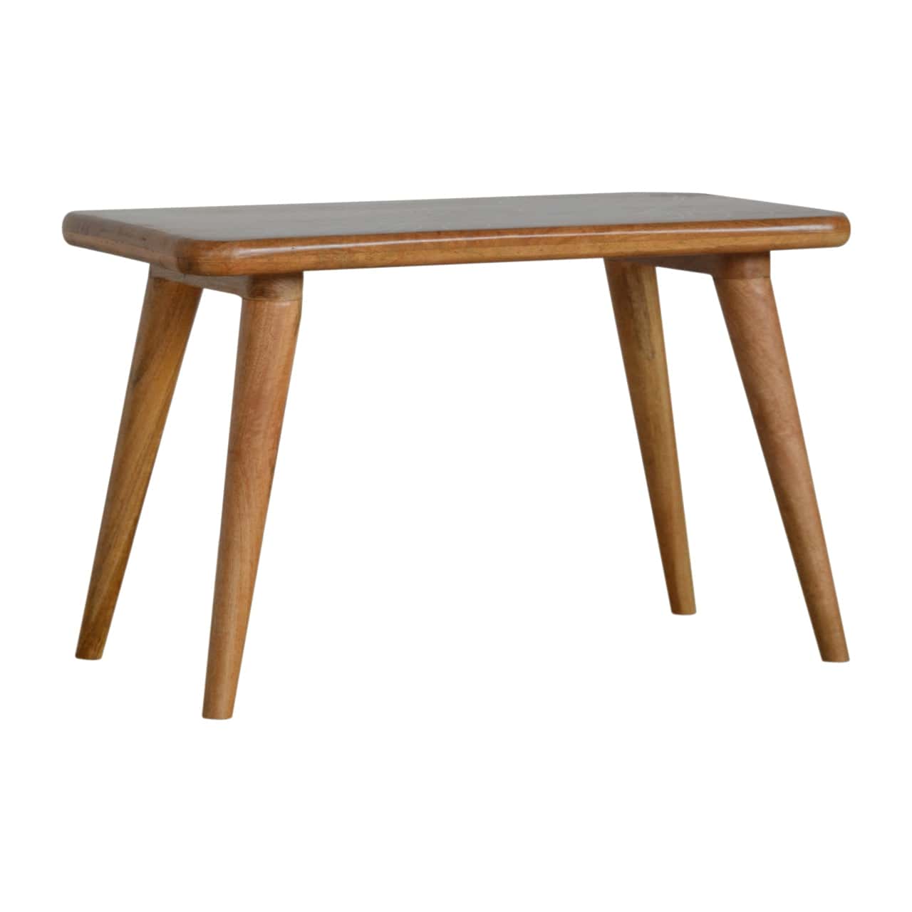 Leaf Resin Print Bench - Solid Mango Wood Seating Furniture for Entryway - product view 2 showing handcrafted solid mango...