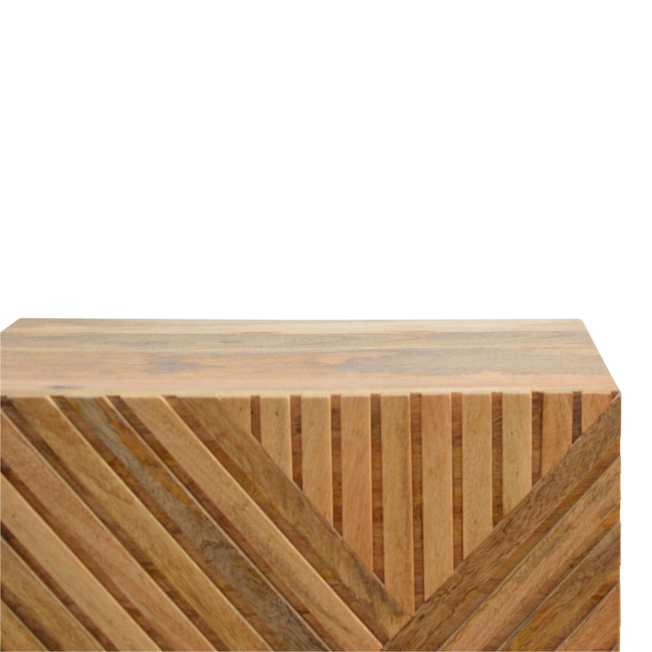 Lille 2 Drawer Nightstand - Solid Mango Wood Bedside Table for Bedroom - product view 8 showing handcrafted solid mango...