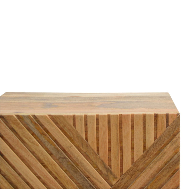 Lille 2 Drawer Nightstand - Solid Mango Wood Bedside Table for Bedroom - product view 8 showing handcrafted solid mango...