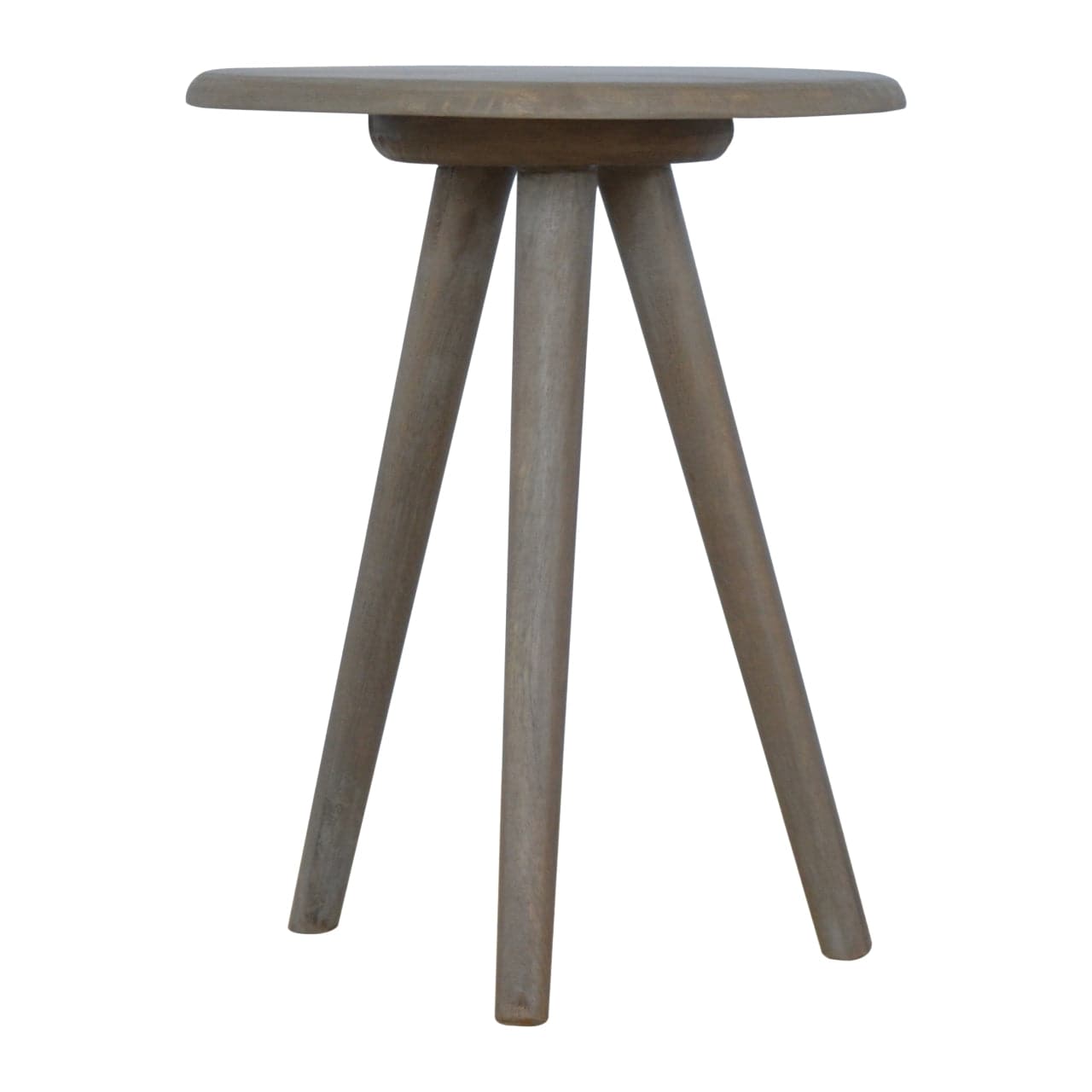 Lulu Round Tripod End Table - Solid Mango Wood Side Table for Living Room - main view showing handcrafted solid mango...
