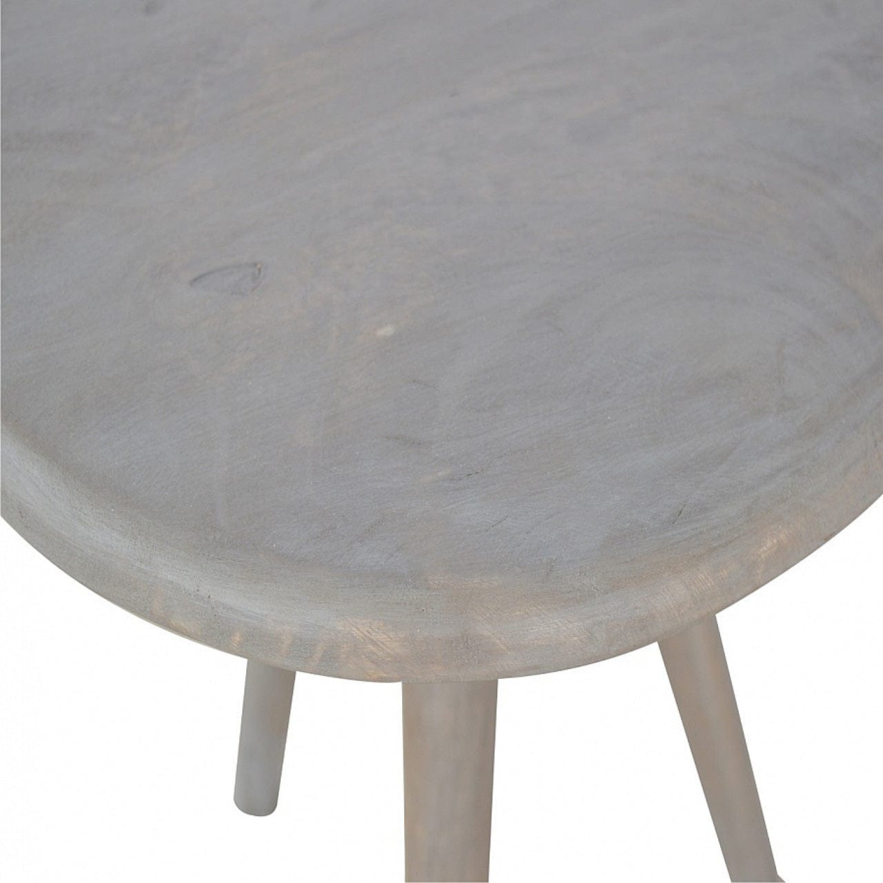 Lulu Round Tripod End Table - Solid Mango Wood Side Table for Living Room - product view 5 showing handcrafted solid...