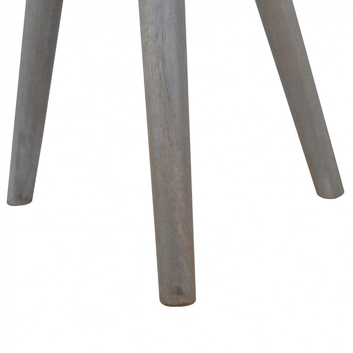 Lulu Round Tripod End Table - Solid Mango Wood Side Table for Living Room - product view 4 showing handcrafted solid...