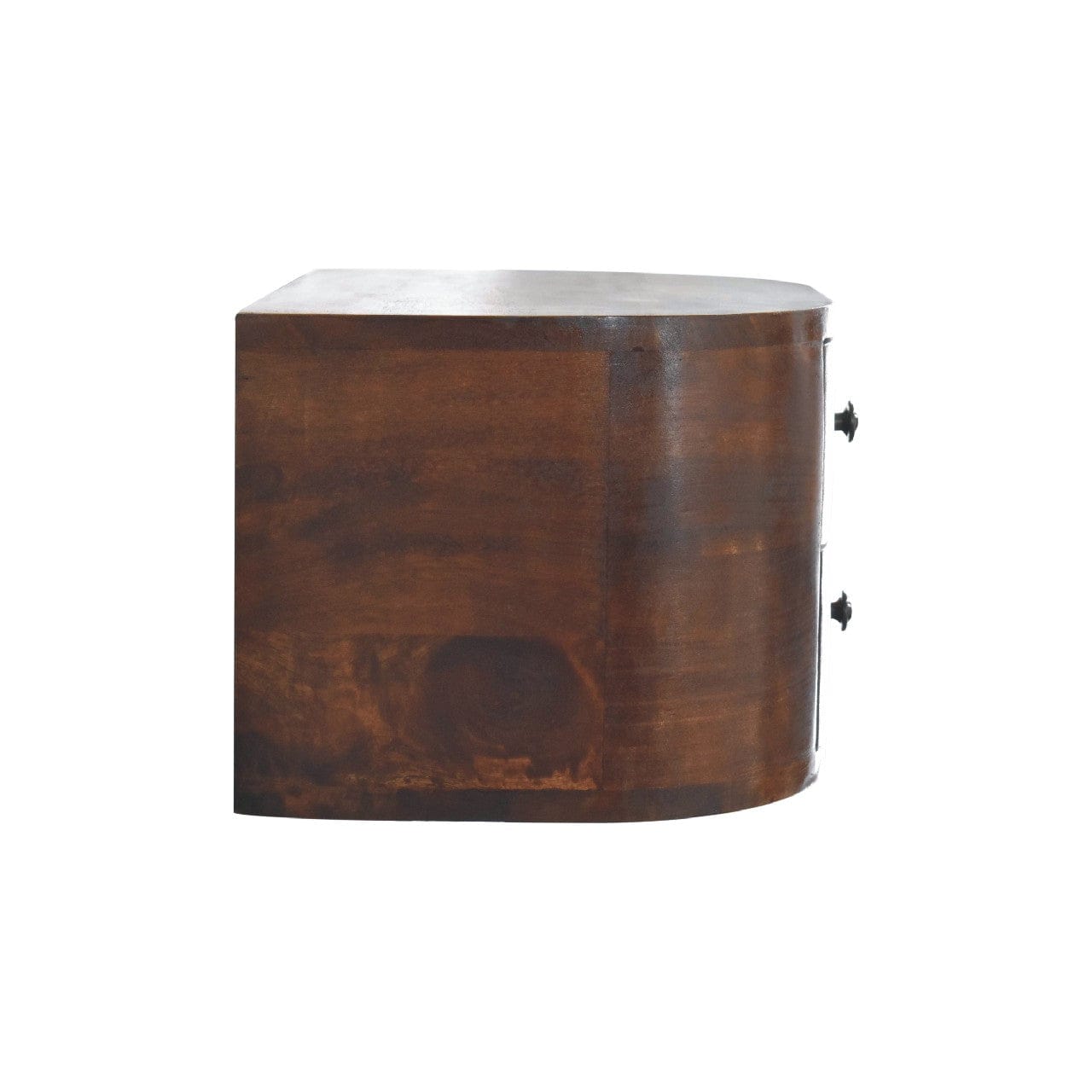 Lunar 2 Drawer Floating Nightstand - Solid Mango Wood Bedside Table for Bedroom - product view 7 showing handcrafted...
