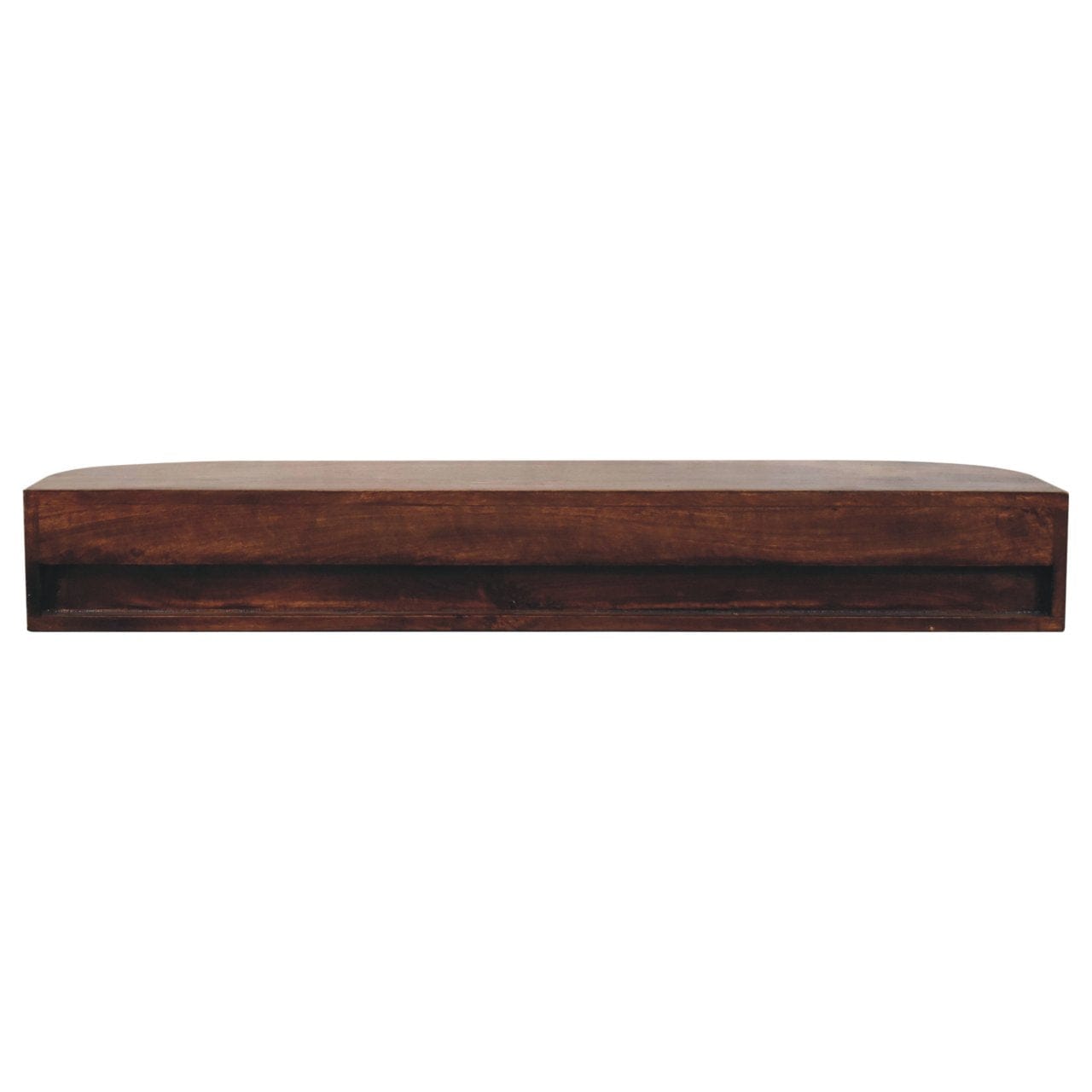 Lunar 2 Drawer Wall Mounted California Walnut Console Table - Entryway & Hallway Table - product view 9 showing...