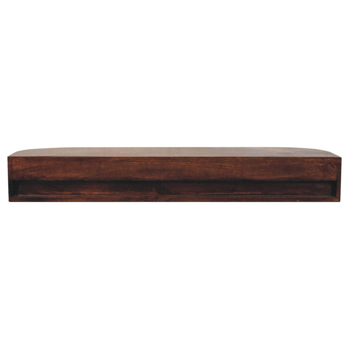 Lunar 2 Drawer Wall Mounted California Walnut Console Table - Entryway & Hallway Table - product view 9 showing...