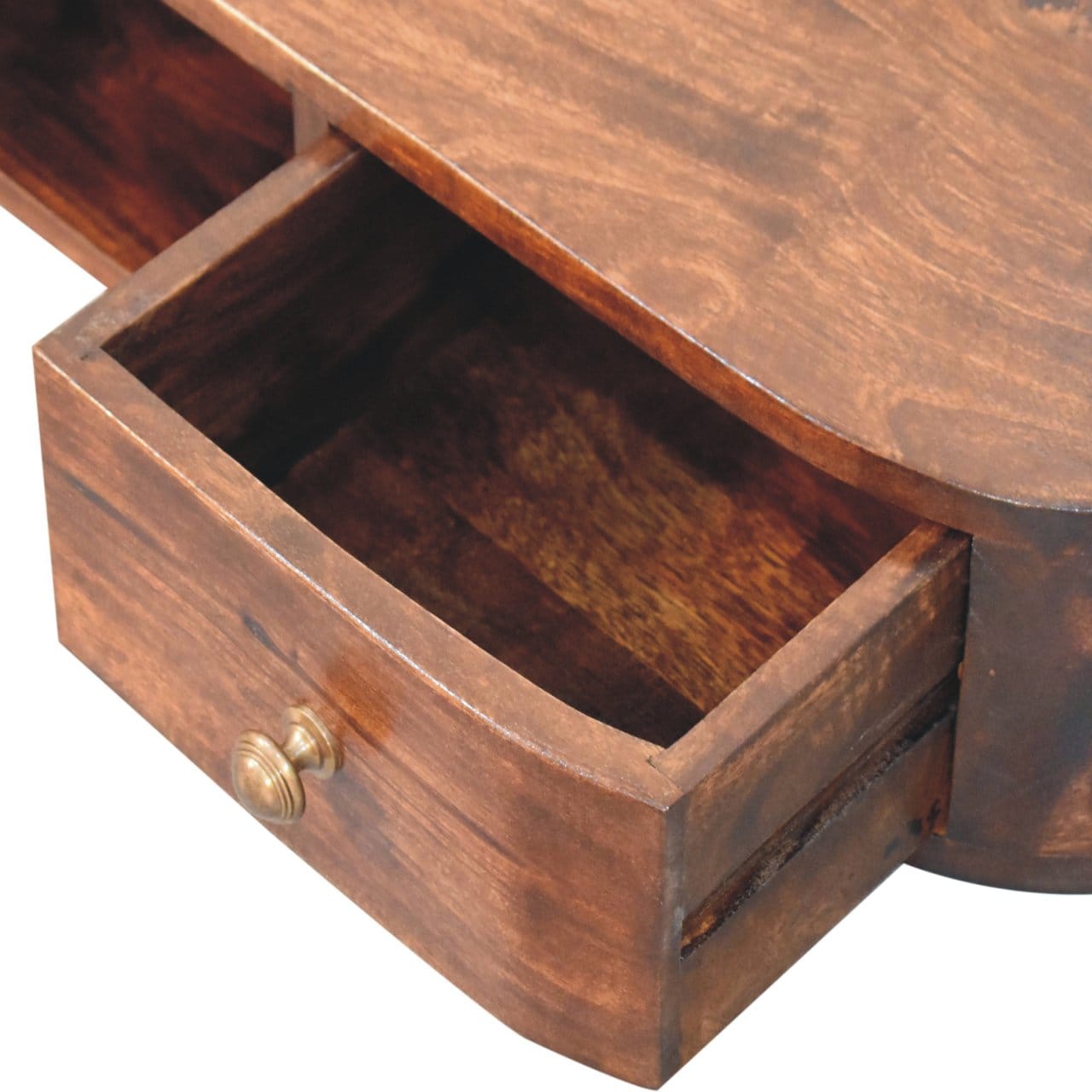 Lunar 2 Drawer Wall Mounted California Walnut Console Table - Entryway & Hallway Table - product view 7 showing...