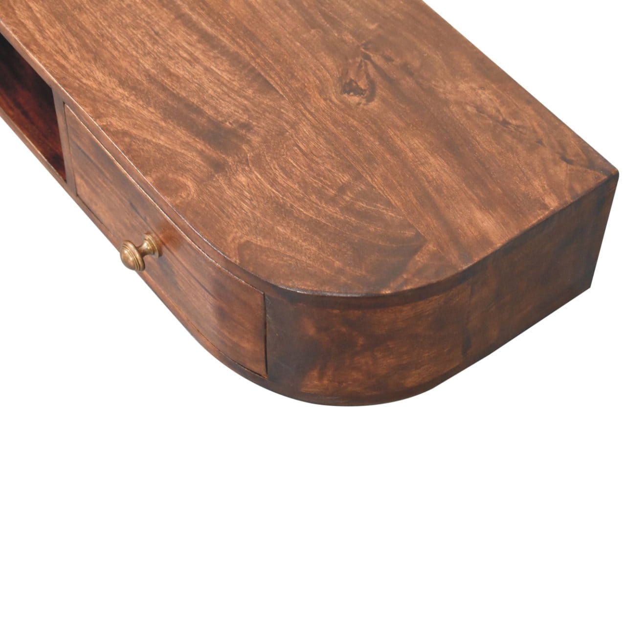 Lunar 2 Drawer Wall Mounted California Walnut Console Table - Entryway & Hallway Table - product view 6 showing...