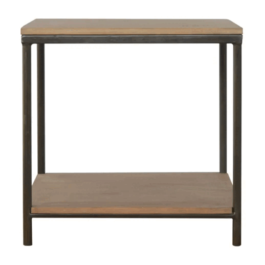 Mango Wood End Table - Solid Mango Wood Side Table for Living Room - product view 7 showing handcrafted solid mango wood...