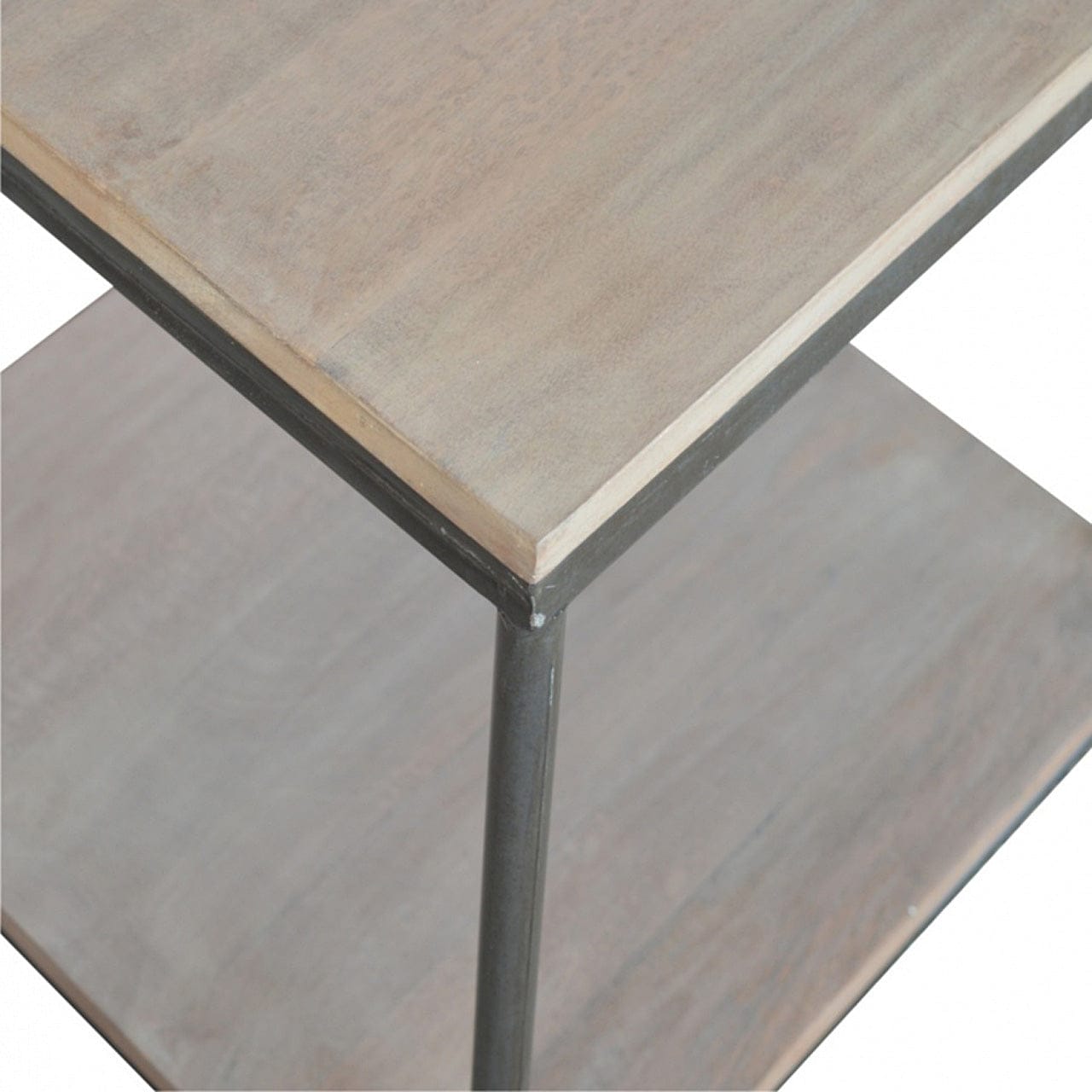 Mango Wood End Table - Solid Mango Wood Side Table for Living Room - product view 3 showing handcrafted solid mango wood...