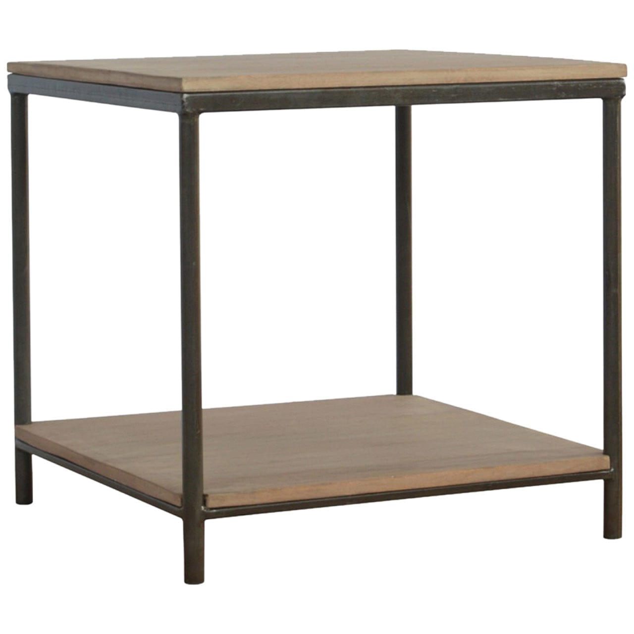 Mango Wood End Table - Solid Mango Wood Side Table for Living Room - product view 2 showing handcrafted solid mango wood...