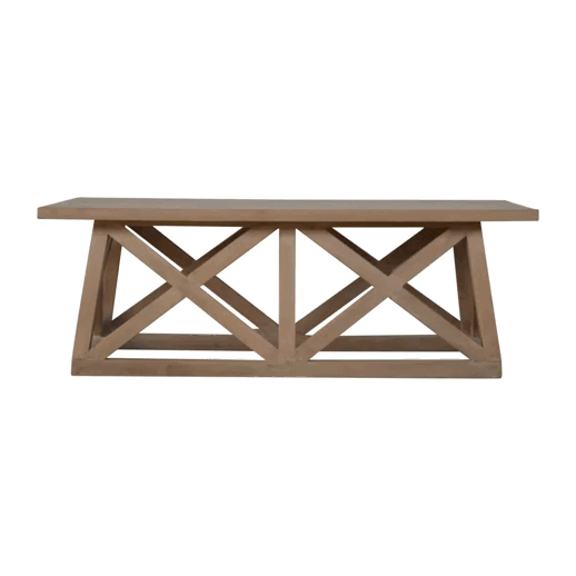Mango Wood Tristle Coffee Table - Solid Mango Wood Center Table for Living Room - product view 5 showing handcrafted...