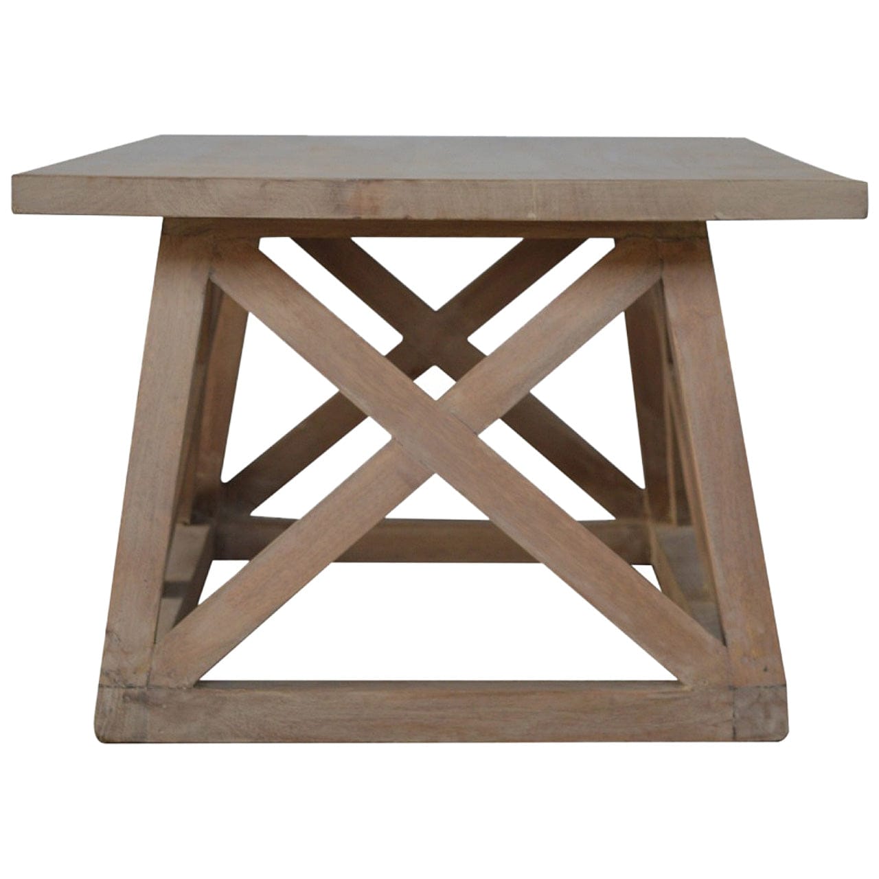 Mango Wood Tristle Coffee Table - Solid Mango Wood Center Table for Living Room - product view 4 showing handcrafted...