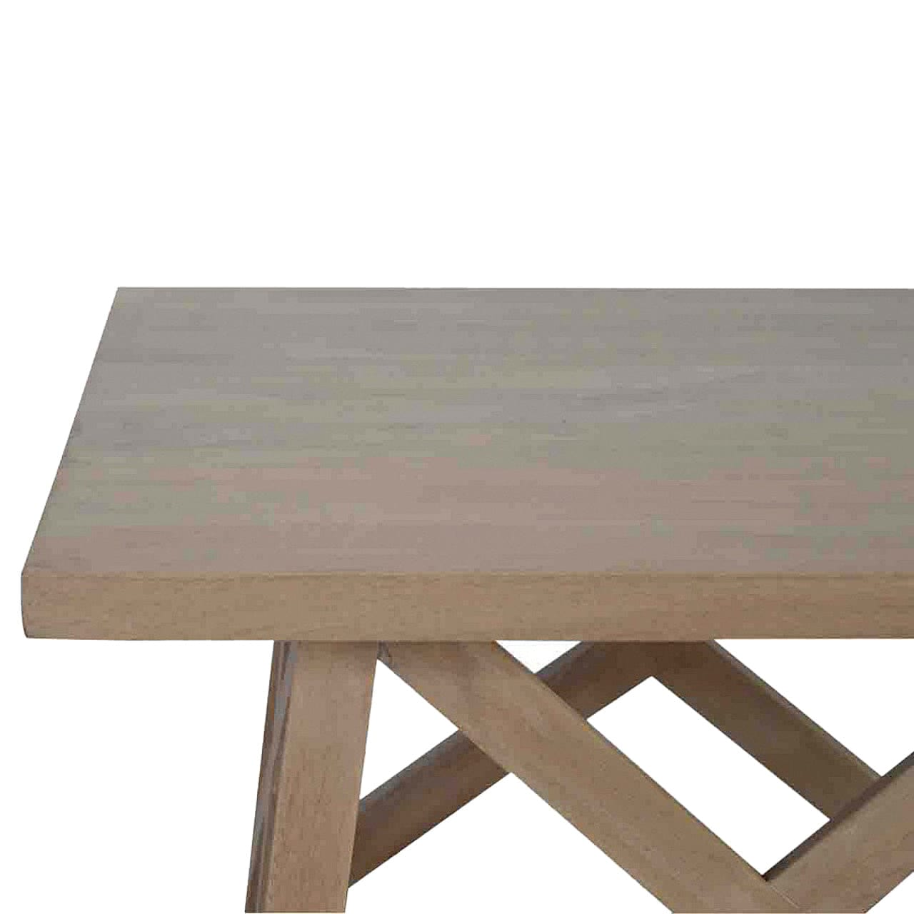 Mango Wood Tristle Coffee Table - Solid Mango Wood Center Table for Living Room - product view 3 showing handcrafted...