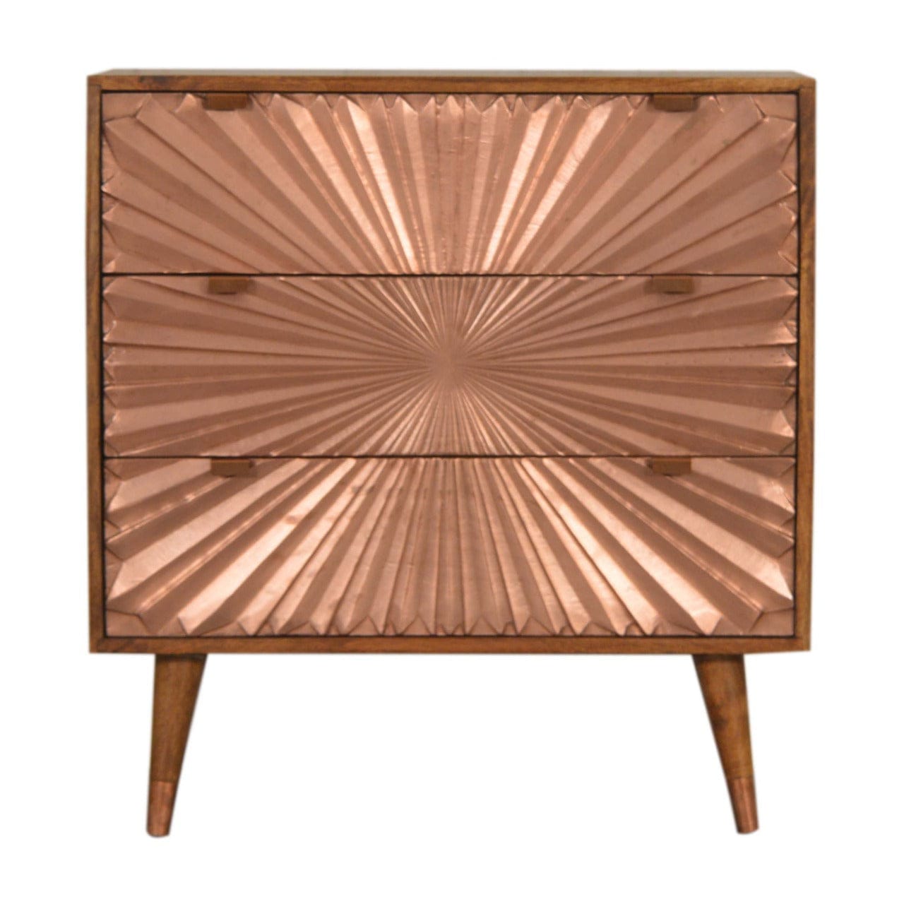 Manila Copper Dresser - Solid Mango Wood Storage Chest for Bedroom - main view showing handcrafted solid mango wood dresser