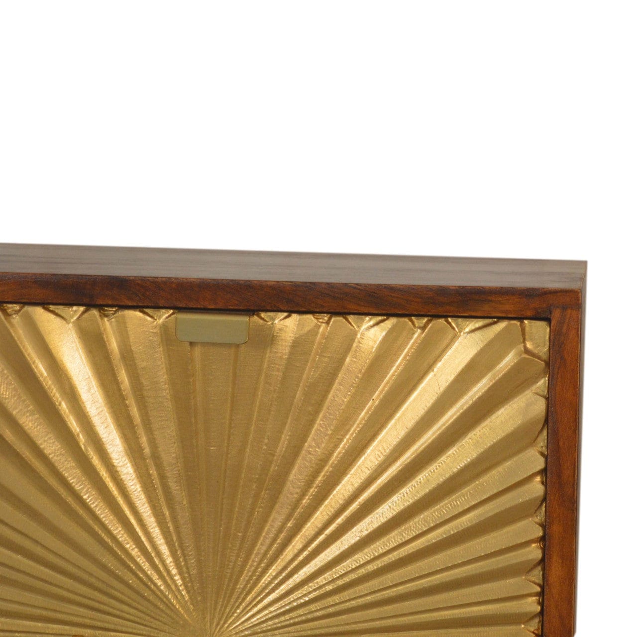 Manila Gold Nightstand - Solid Mango Wood Bedside Table for Bedroom - product view 5 showing handcrafted solid mango wood...